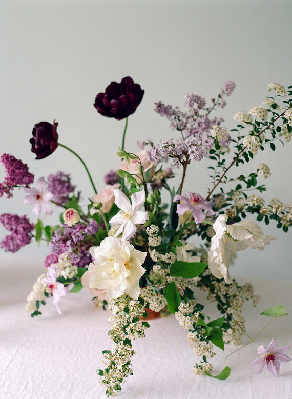 Lilac spring floral arrangement