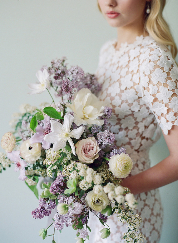 Lilac spring bridal bouquet