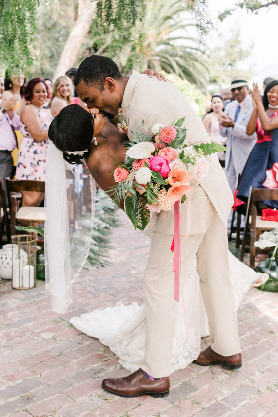 Tropical coral garden wedding at McCormick Ranch