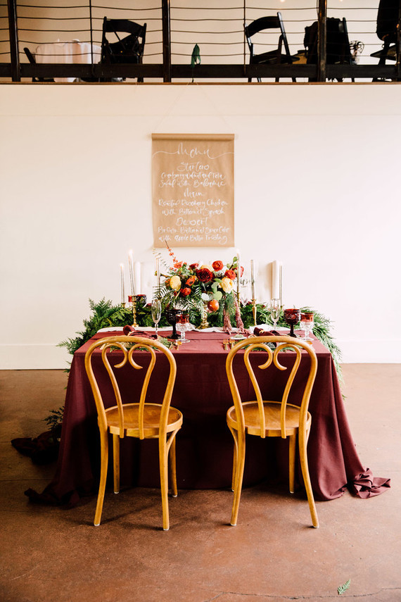 Rose and red winter wedding ideas