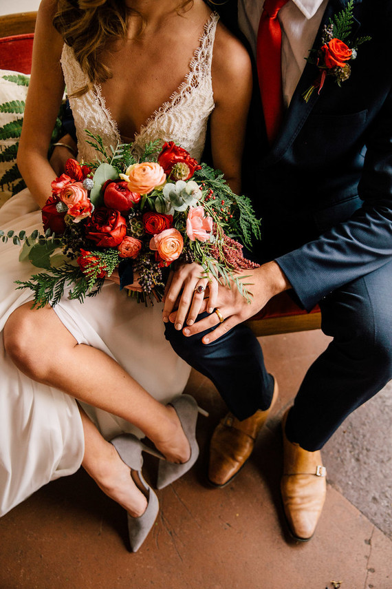 Rose and red winter wedding ideas