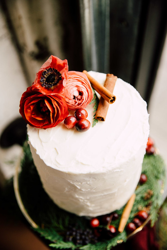 Small wintery wedding cake