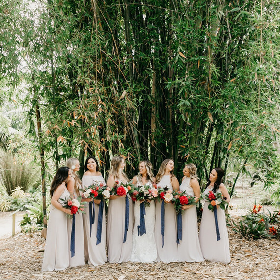 Modern tropical wedding at the San Diego Botanic Garden