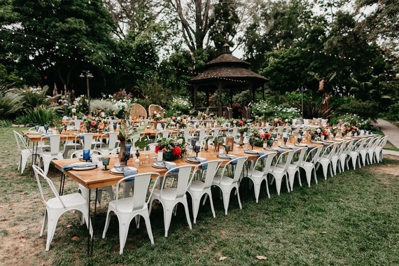 Modern tropical wedding at the San Diego Botanic Garden