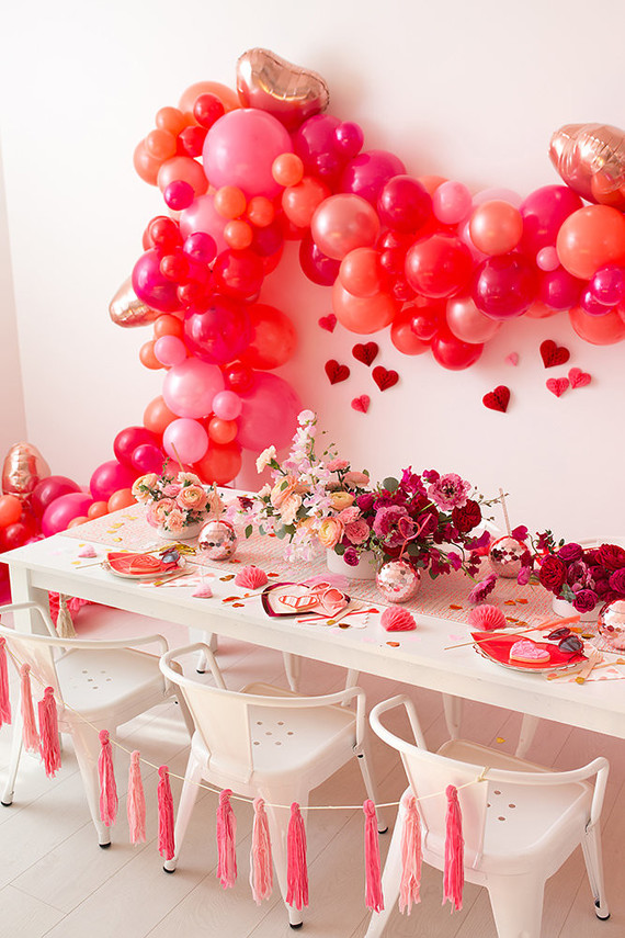 Pink and red floral Valentine's Day party