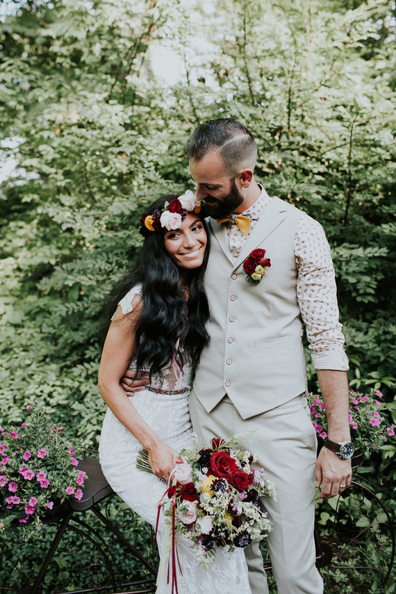 Colorful floral backyard summer wedding in Connecticut