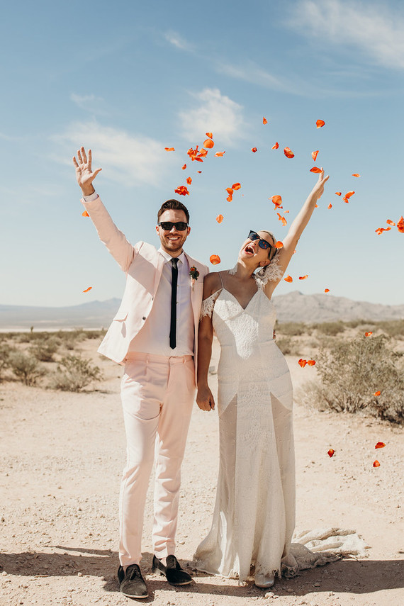 True Romance inspired Las Vegas elopement at Seven Magic Mountains