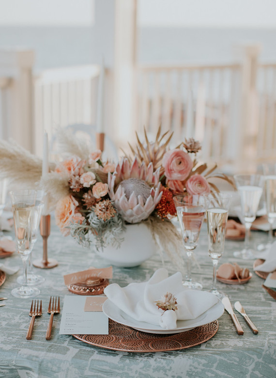 Spring 2019 wedding trend alert: pale mint and blush seaside editorial