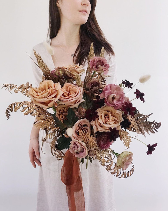 Dried flower bridal bouquet