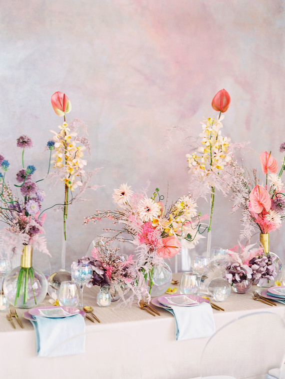 Modern pastel iridescent wedding ideas