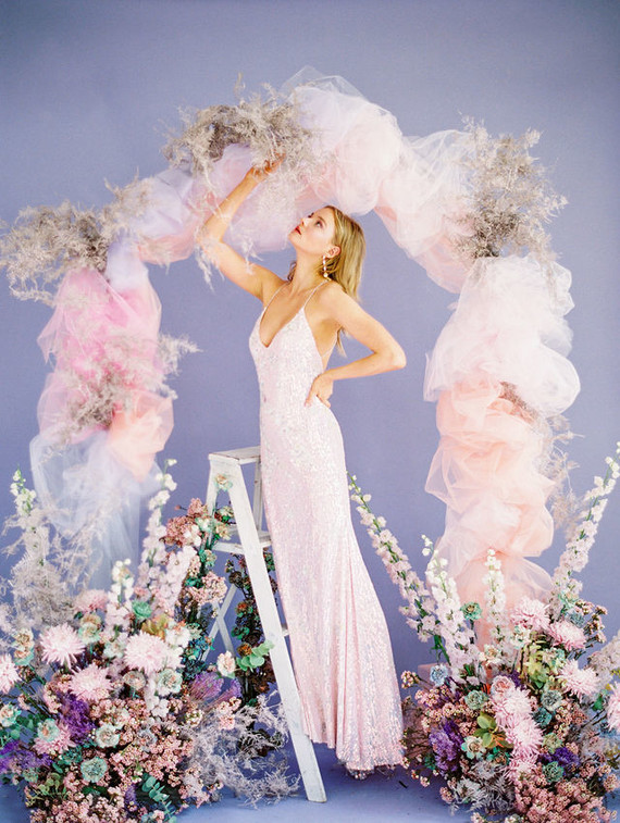 Millennial Vogue Inspired Prismatic Wedding Editorial With An Ombre Bridal Gown 100 Layer Cake