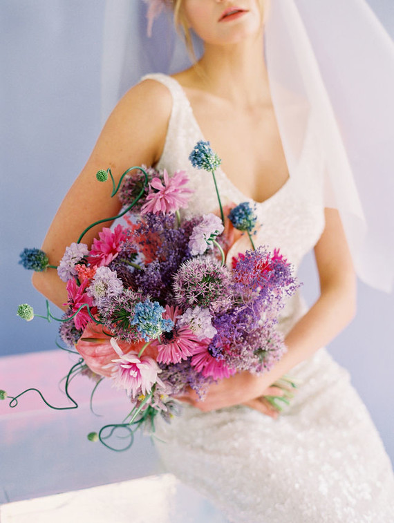 Purple bridal bouquet