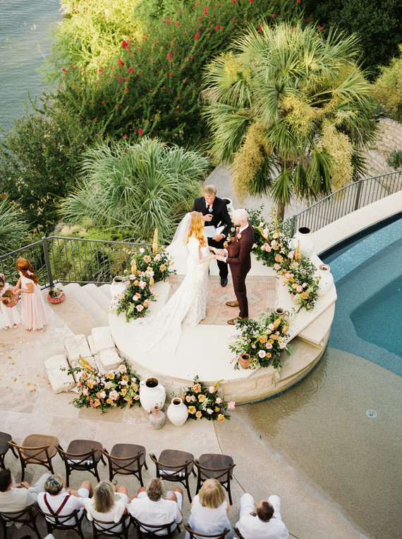 Intimate late summer backyard wedding in Austin