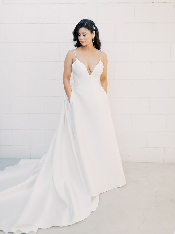 chic modern BHLDN wedding dress