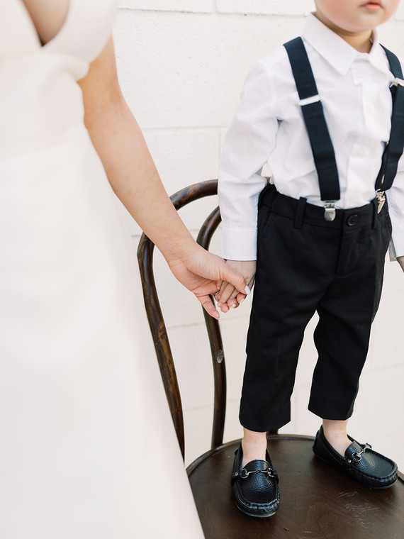 Formal black and white Palm Springs wedding