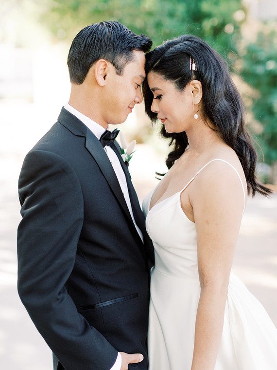 Formal black and white Palm Springs wedding