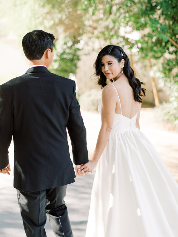 Formal black and white Palm Springs wedding