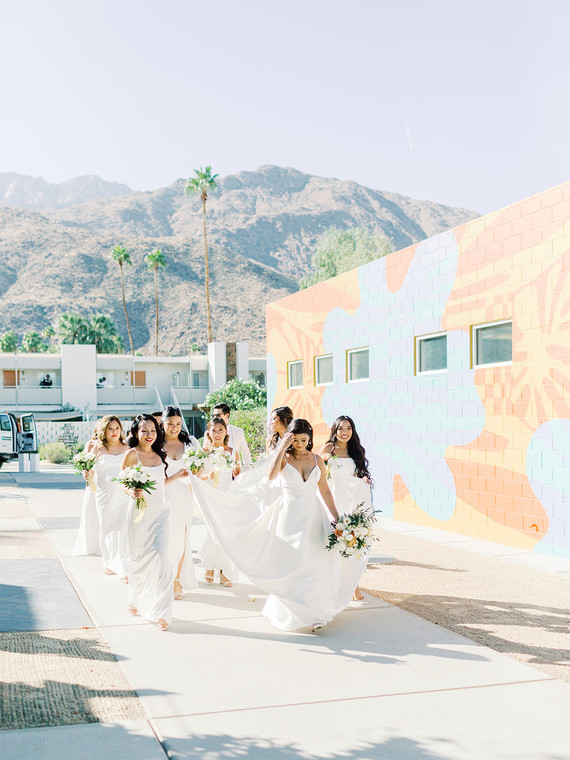 Formal black and white Palm Springs wedding