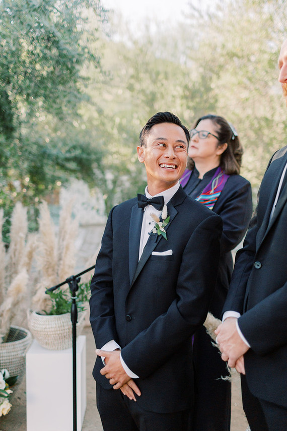 Formal black and white Palm Springs wedding