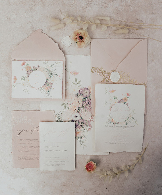 romantic spring wedding invitations