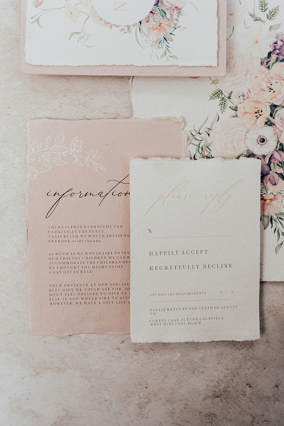 romantic spring wedding invitations