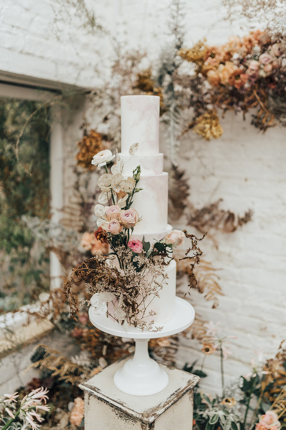 four tiered floral wedding cake