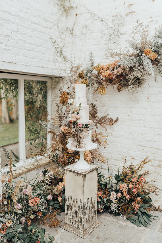 four tiered floral wedding cake