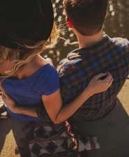 Maryland beach campground engagement portrait