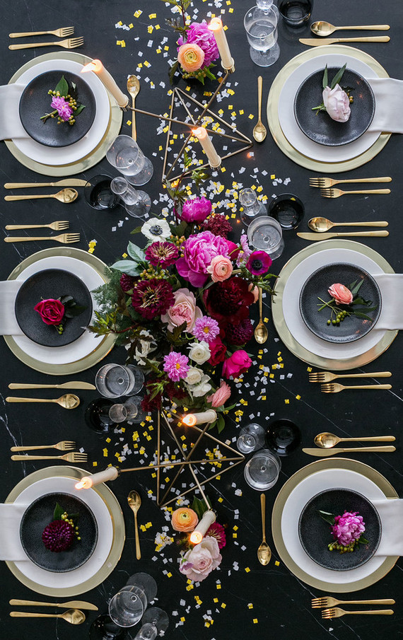 Black and Gold New Years Eve Party Inspiration | Wedding & Party Ideas ...
