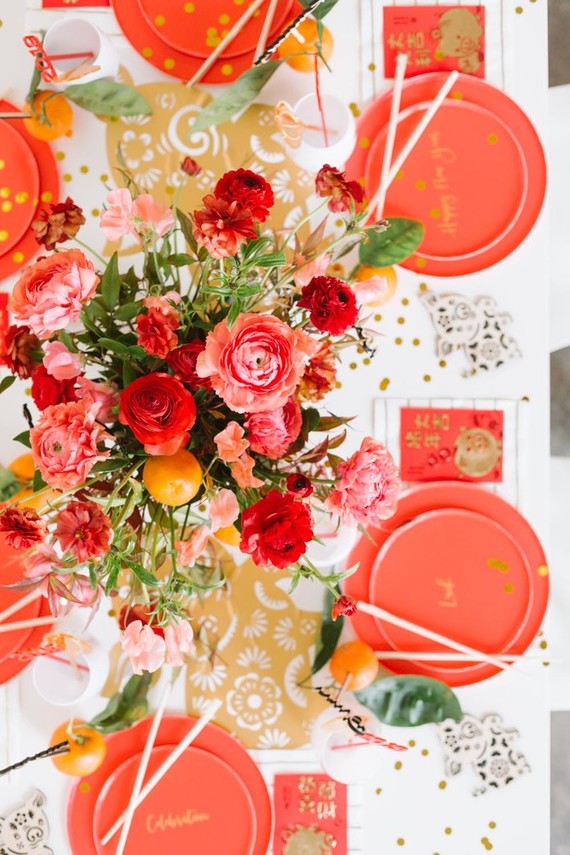 Lunar New Year kids party with red and gold details | Wedding & Party ...