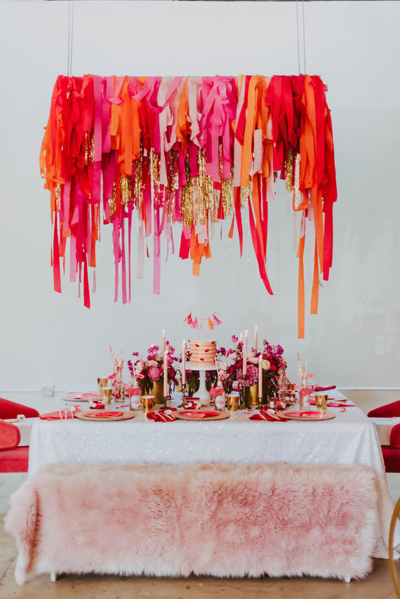 DIY crepe paper fringe hanging Wedding & Party Ideas 100 Layer Cake